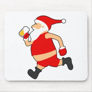 funny beer santa christmas mouse mat