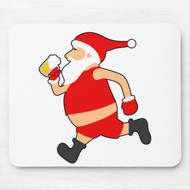 funny beer santa christmas mouse mat (Front)
