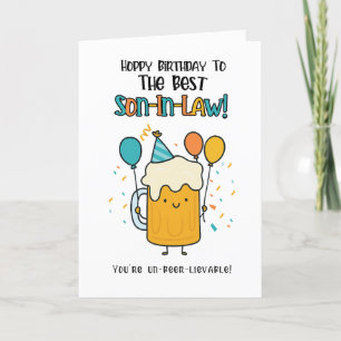 Funny Beer Son-in-Law Card – Birthday Cheers Humou
