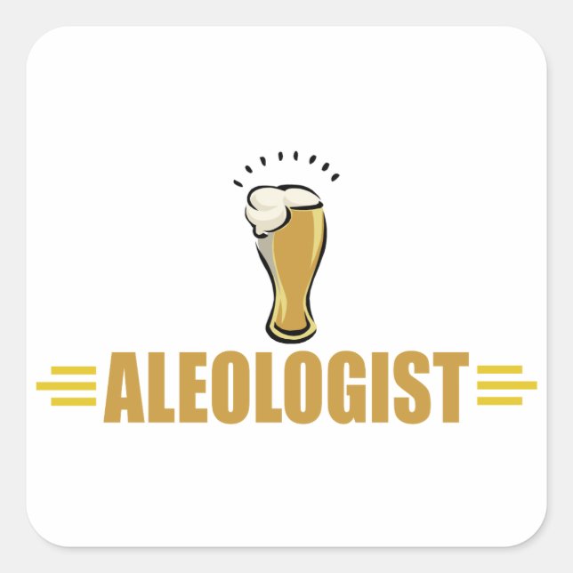 Funny Beer Square Sticker (Front)