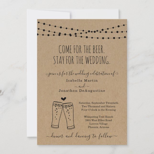 Funny Beer Theme Wedding Invitation (Front)