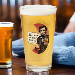 Funny Beer Tipsy Abraham Lincoln Drinking Homebrew Glass