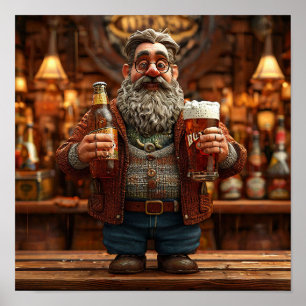 Funny Beer Wall Art Print Cave Bar Decor Gift