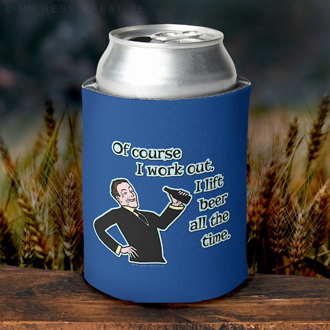Funny Beer Work Out Humour Can Cooler (Creator Uploaded)