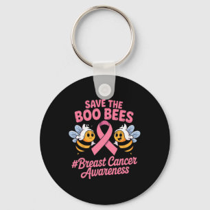 Funny Bees Ghost Boo Breast Cancer Awareness Pink  Key Ring
