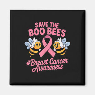 Funny Bees Ghost Boo Breast Cancer Awareness Pink  Magnet