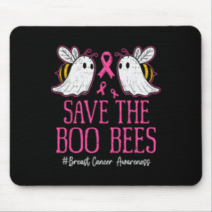 Funny Bees Ghost Boo Breast Cancer Awareness Pink Mouse Mat