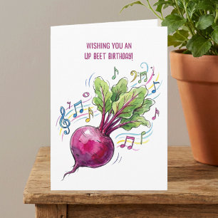 Funny Beetroot Up Beat Personalised Birthday Card