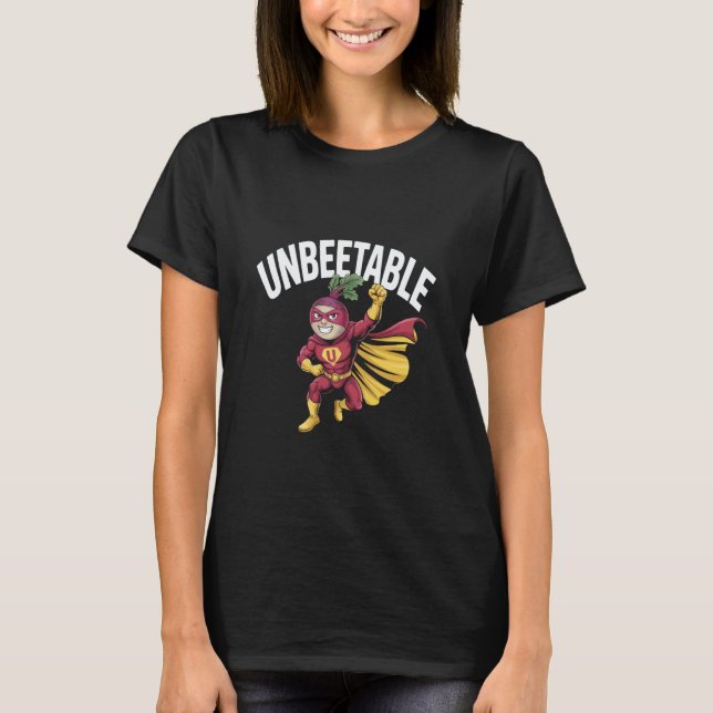 Funny Beetroot Vegan Unbeetable Hero T-Shirt (Front)