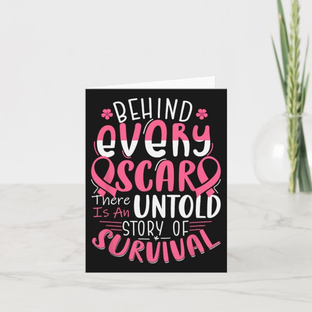 Funny Behind Every Scar Untold Story Breast Cancer Card (Front)