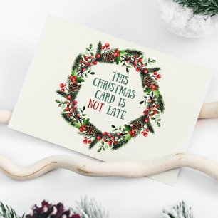 Funny Belated Vintage Style Christmas Holiday Card