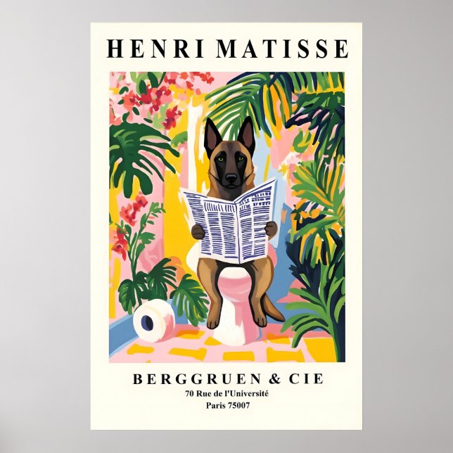 Funny Belgian Malinois Art - Henri Matisse Poster (Front)