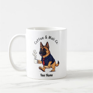 Funny Belgian Malinois dog Business Suit Coffee Mug