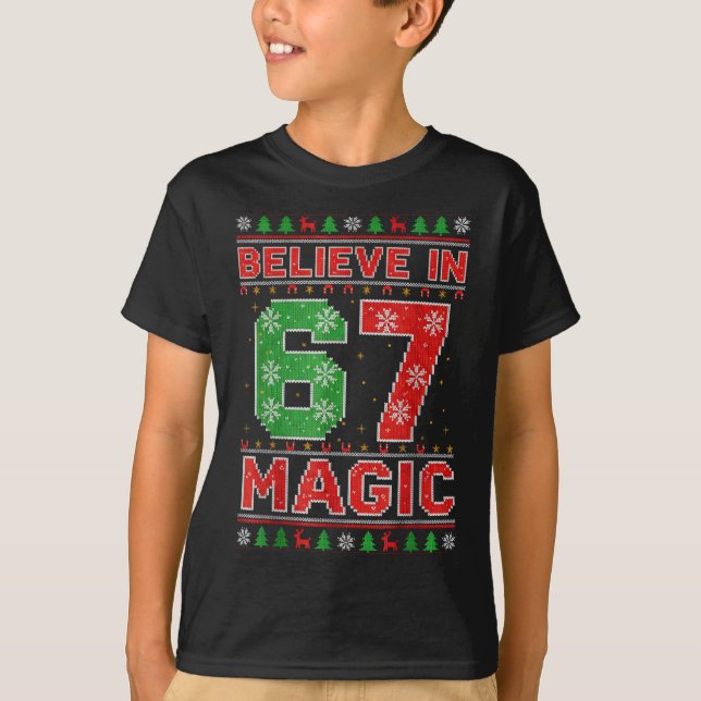 Funny Believe In 67 Magic Christmas Holiday Women  T-Shirt (Front)