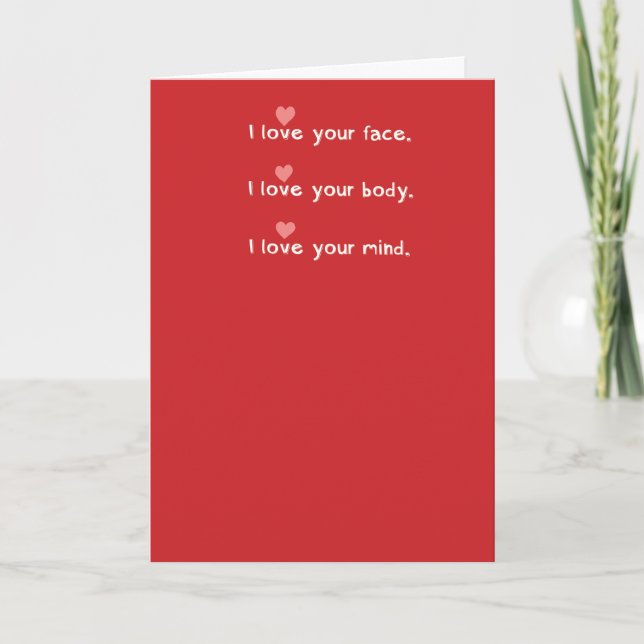 Funny Belly Button Lint Valentine's Day Holiday Card (Front)