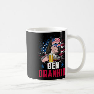 Funny Ben Drankin 4th Of July Usa Flag Men Drinkin Coffee Mug