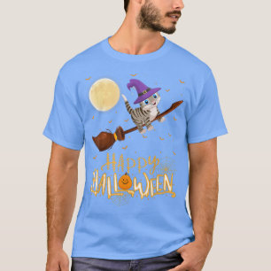 Funny Bengal cat Ride Witch Shot Bengal cat Hallow T-Shirt