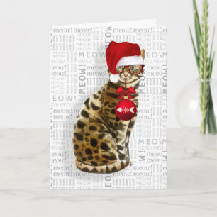 Funny Bengal Christmas Cat Card