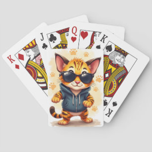 Funny Bengal Kawaii Cat Playing Cards