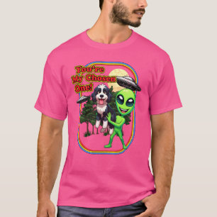 Funny Bernedoodle Alien You're Chosen One UFO Men  T-Shirt