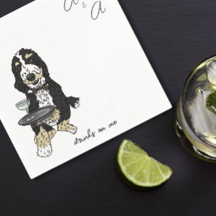 Funny Bernedoodle Cocktail  Napkin
