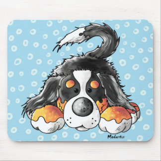 Funny Bernese Mountain Dog Cartoon Mouse Mat
