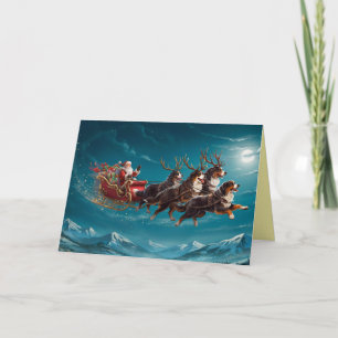 Funny Bernese Mountain Dog Christmas Card
