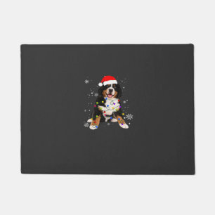 Funny Bernese Mountain Dog Lights Christmas Matchi Doormat