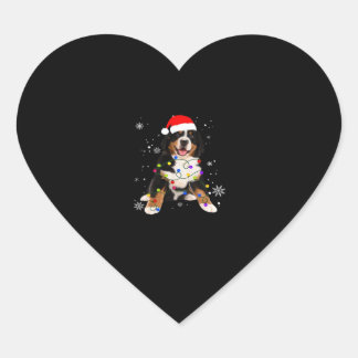 Funny Bernese Mountain Dog Lights Christmas Matchi Heart Sticker