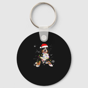Funny Bernese Mountain Dog Lights Christmas Matchi Key Ring