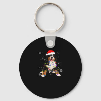 Funny Bernese Mountain Dog Lights Christmas Matchi Key Ring