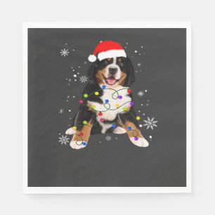 Funny Bernese Mountain Dog Lights Christmas Matchi Napkin