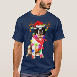 Funny Bernese Mountain Santa Hat Dog Reindeer Chri T-Shirt