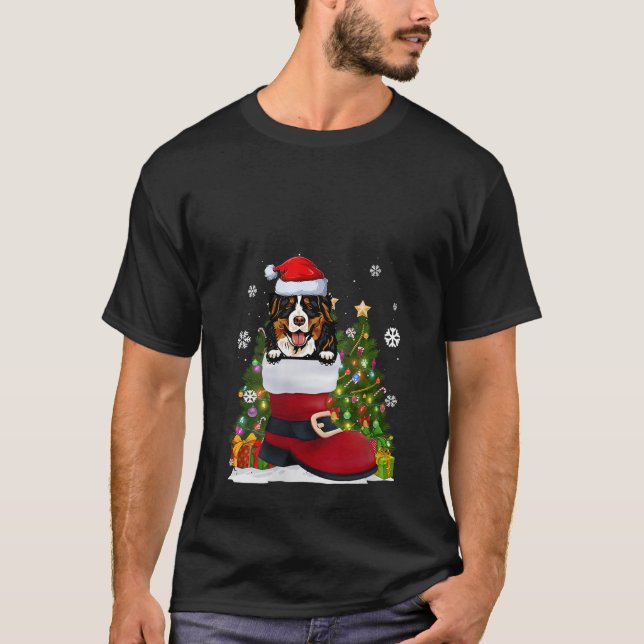 Funny Bernese Mountian in the Shoe Ugly Christmas  T-Shirt (Front)