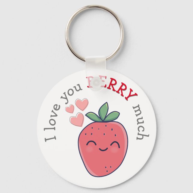 Funny Berry I Love You Key Ring (Front)
