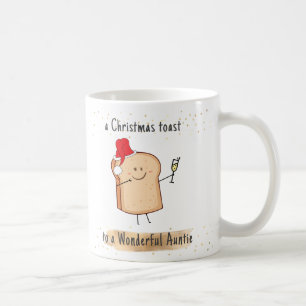 Funny Best Auntie Christmas Toast  Holiday  Coffee Mug