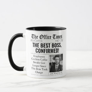 Funny Best Boss Gift Custom Newspaper Headline Mug