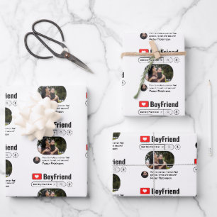 Funny Best Boyfriend Ever Search Result Wrapping Paper Sheet