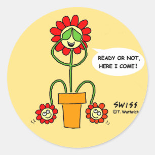 Funny Best Buds Gardening Cartoon Hide 'n' Seek Classic Round Sticker