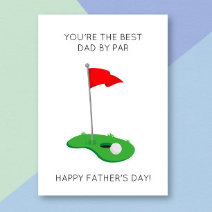 Funny Best By Par Golf Pun Father's Day Card