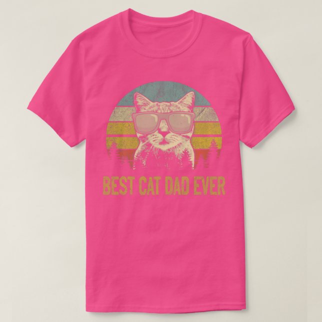 Funny Best Cat Dad Ever Shirt Cat Daddy Lover Gift (Design Front)