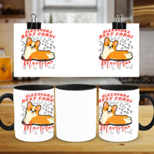 Funny Best Corgi Momma with graphics hearts Mug