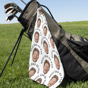 Funny Best Dad by Par Custom Face pattern Golf Towel