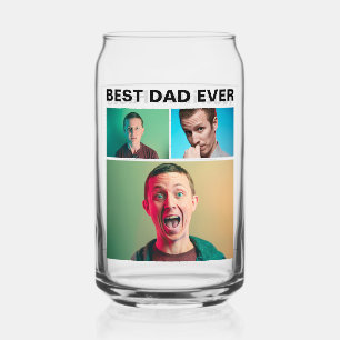 Funny Best Dad Ever Photo   Nutrition Facts  Can Glass