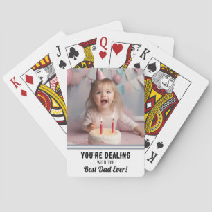 Funny Best Dad One Photo Playing Cards