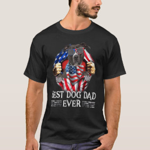 Funny Best Dog Dad Ever American Pit Bull American T-Shirt