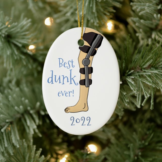 Funny Best dunk ever! Basketball Knee Brace Ceramic Tree Decoration (Tree)