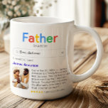 Funny Best Father Ever Search Results With Photo Coffee Mug<br><div class="desc">Funny mug for fathers with a 'Father search' logo and a single search result for "Best dad (or daddy or papa, etc.) ever', featuring your father's name, a photo, your personal message and a 5-star rating. If you need any help customising this, please message me using the button below and...</div>