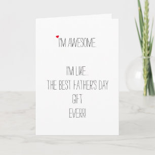 Funny Best Fathers Day Gift Simple Cute Dad Humour Holiday Card