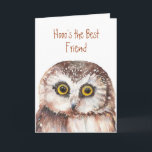 Funny Best Friend? Birthday Wise Owl Humour Card<br><div class="desc">Hooo's the best Friend? Birthday    You are and thank you</div>